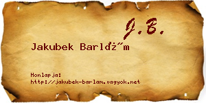Jakubek Barlám névjegykártya